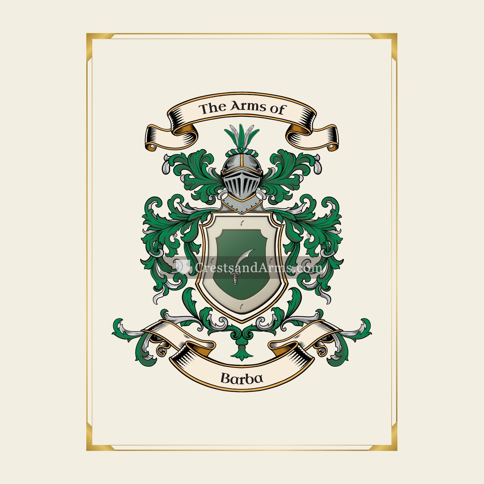 With gold border
