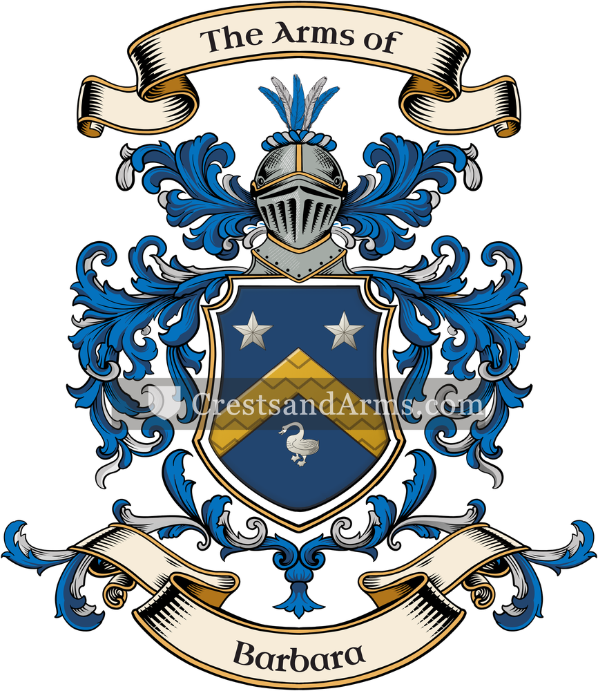 The Barbara coat of arms, drawn from the recorded blazon