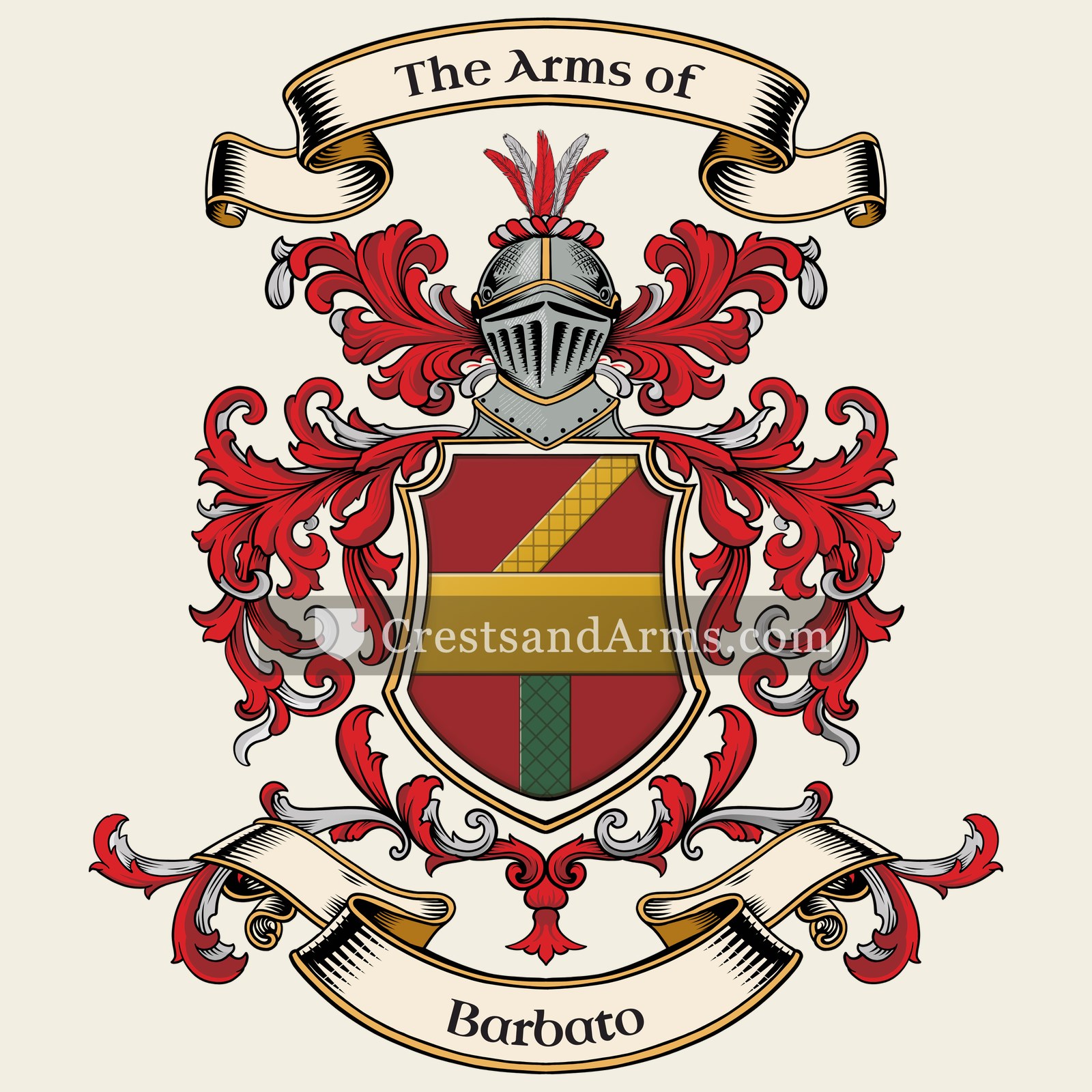 The Barbato coat of arms, drawn from the recorded blazon