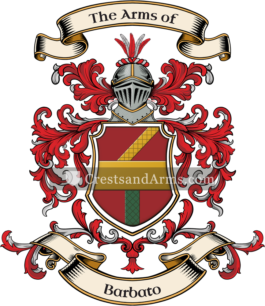 The Barbato coat of arms, drawn from the recorded blazon