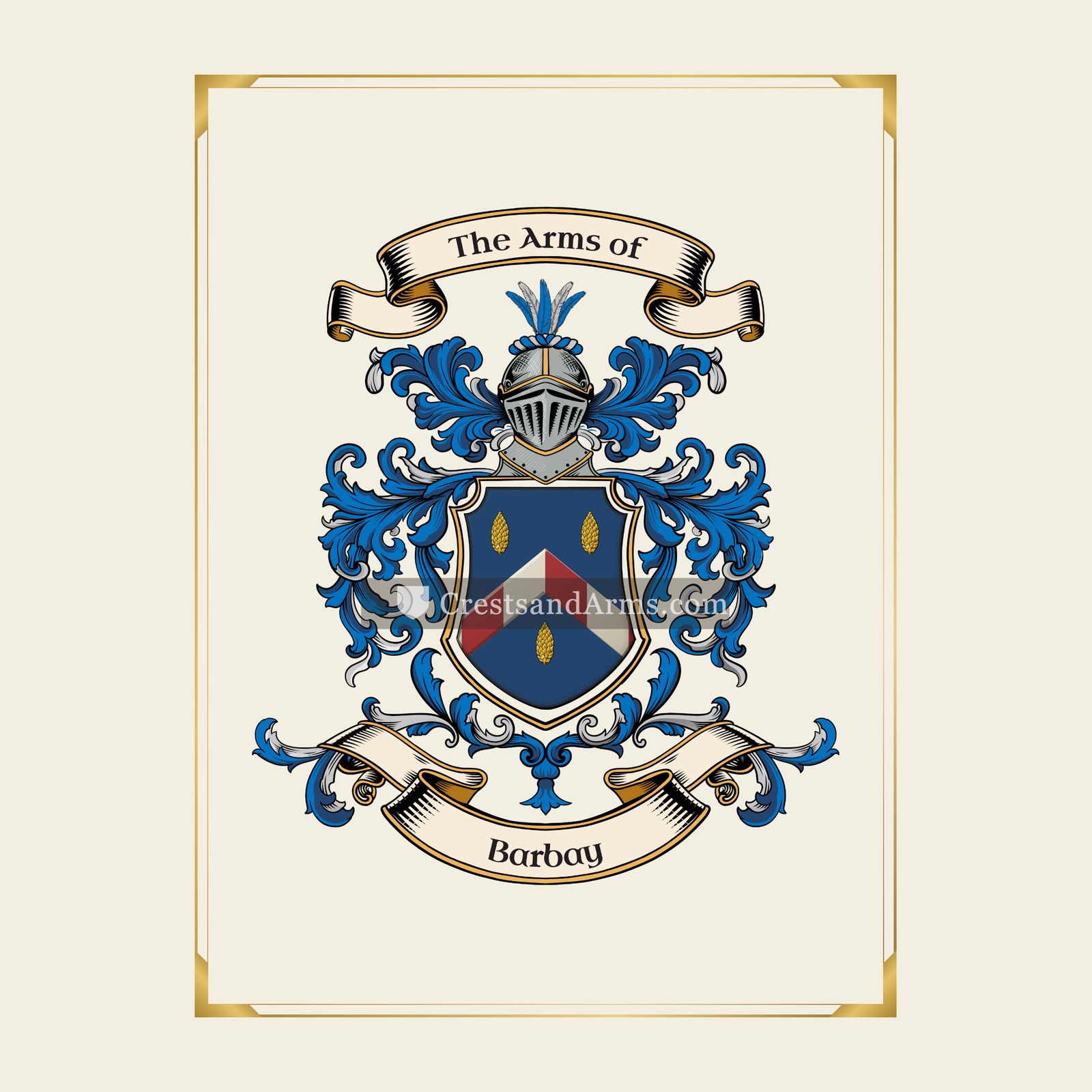 With gold border