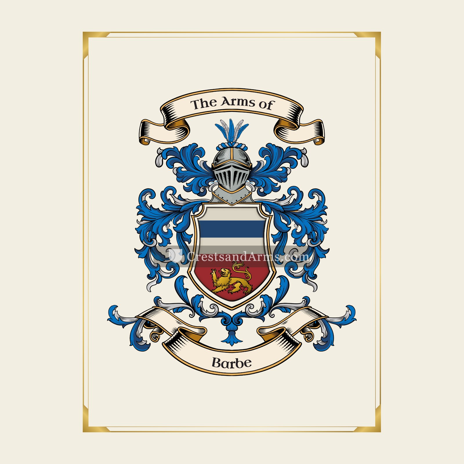 With gold border