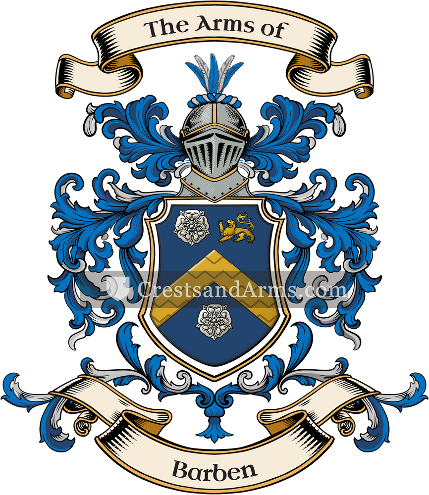 The Barben coat of arms, drawn from the recorded blazon
