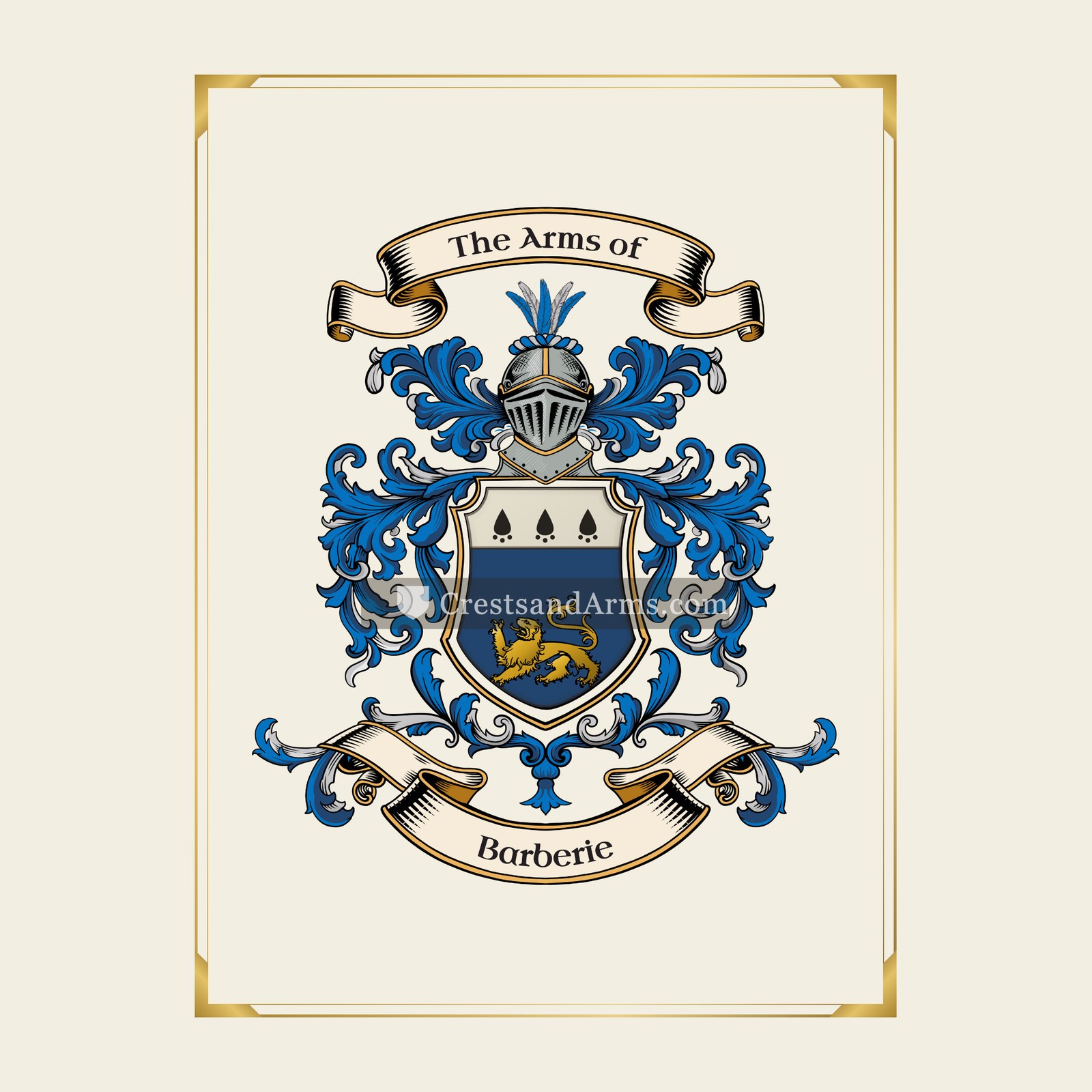 With gold border