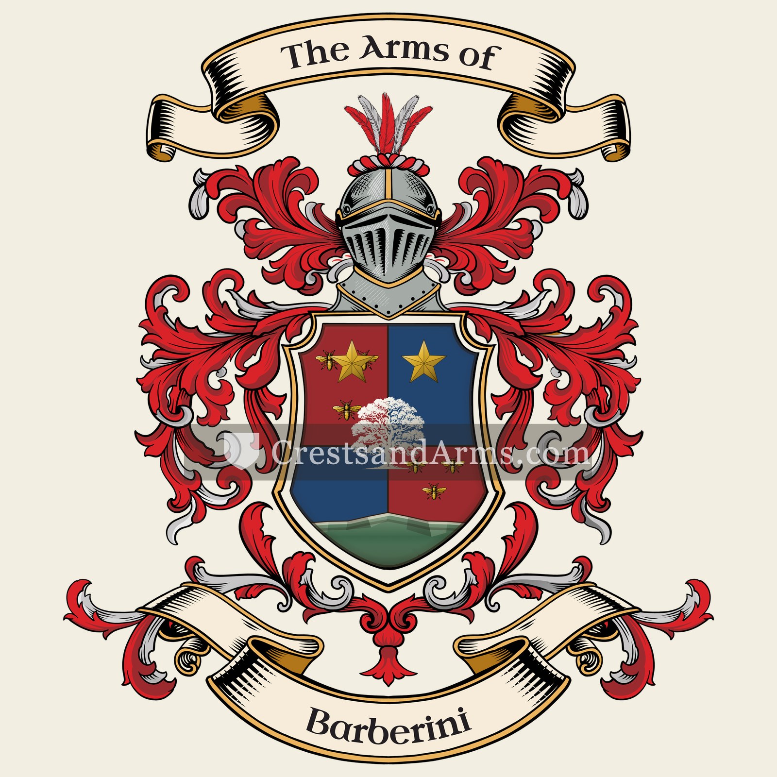 The Barberini coat of arms, drawn from the recorded blazon