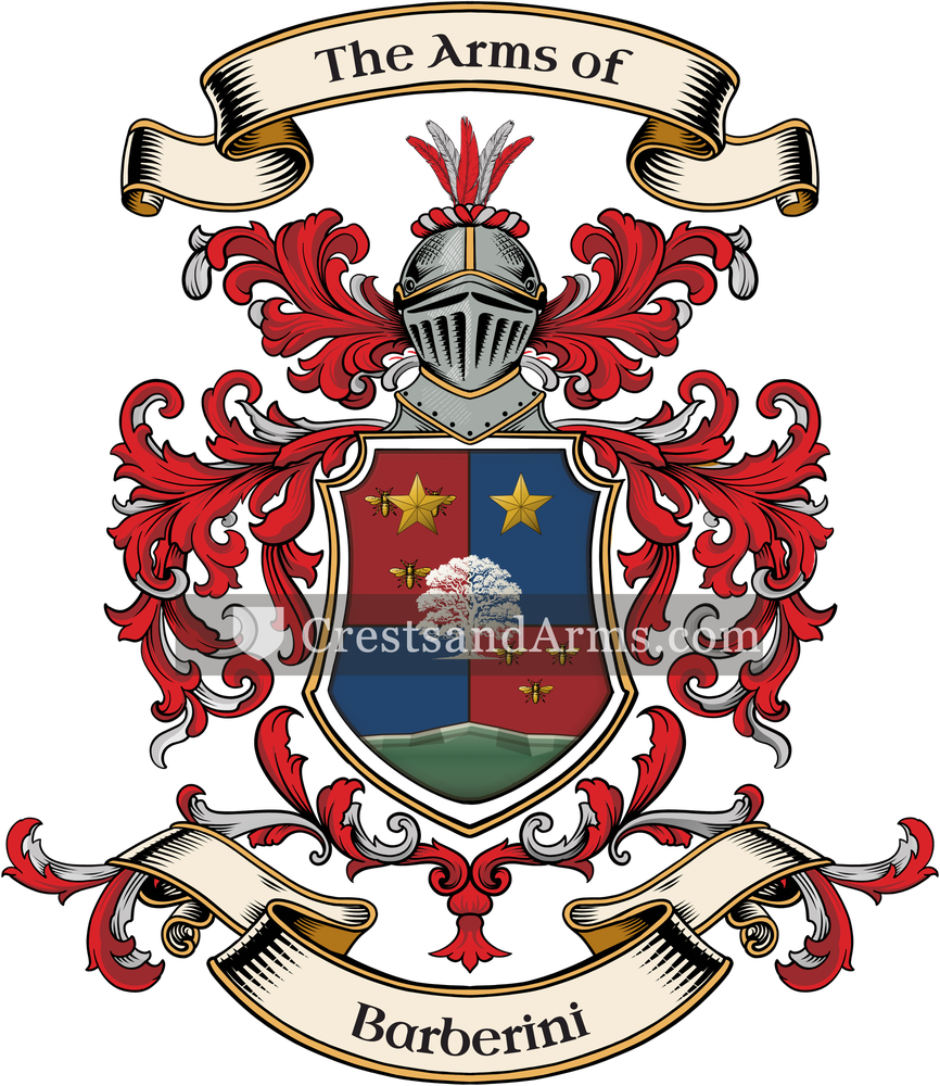 The Barberini coat of arms, drawn from the recorded blazon