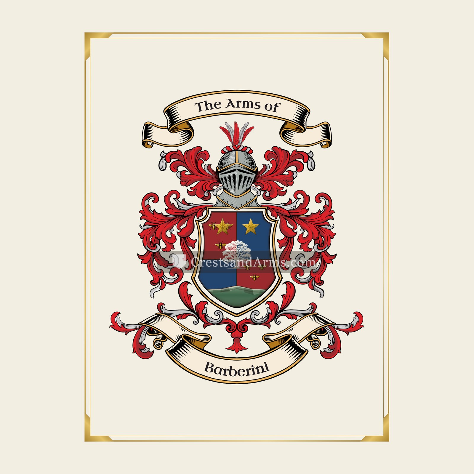 With gold border