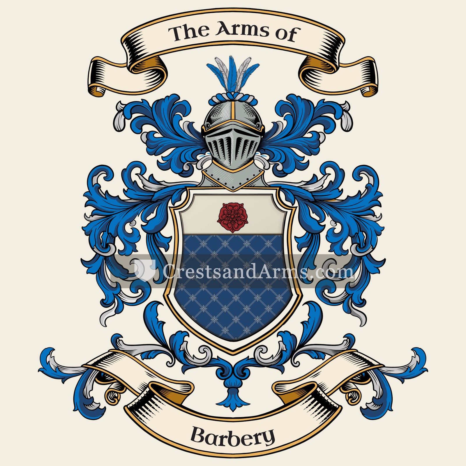 The Barbery coat of arms, drawn from the recorded blazon