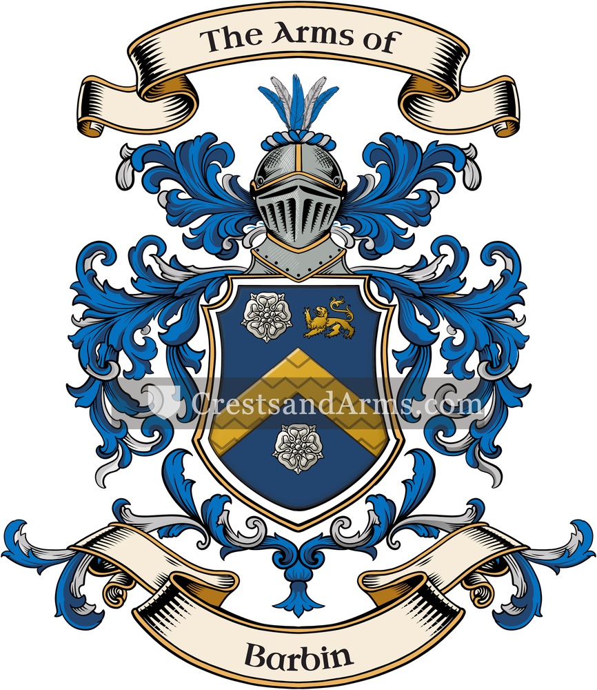 The Barbin coat of arms, drawn from the recorded blazon