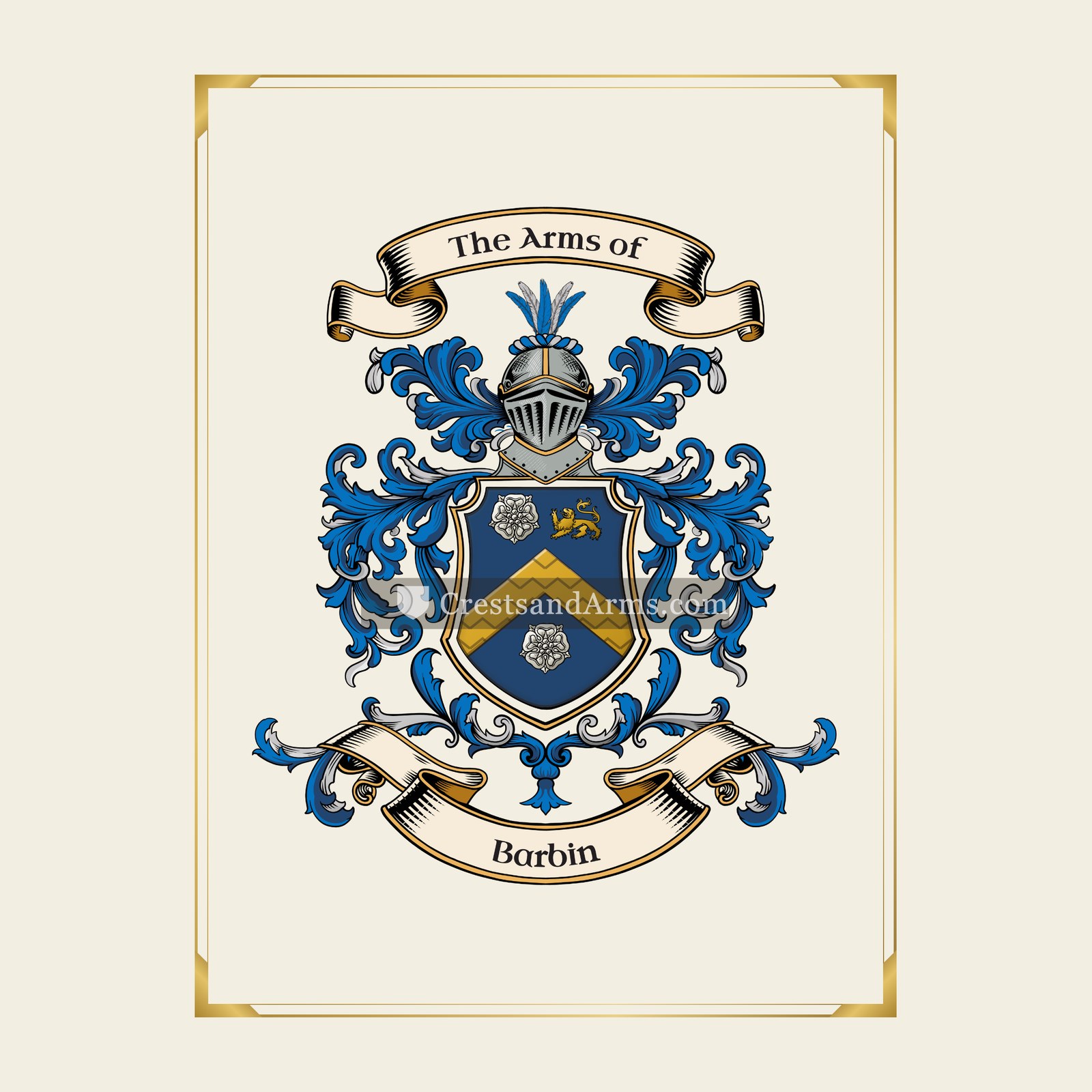With gold border