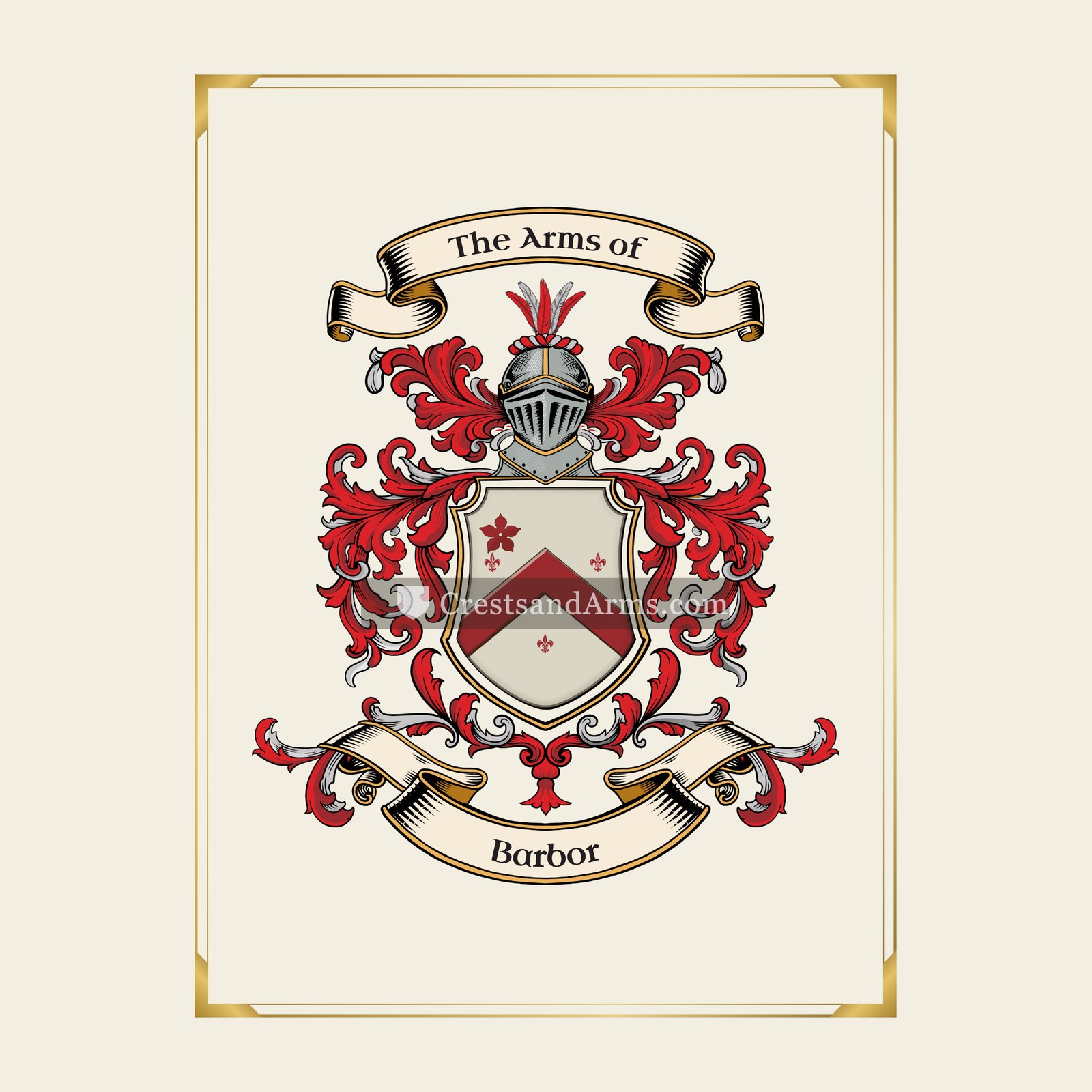 With gold border