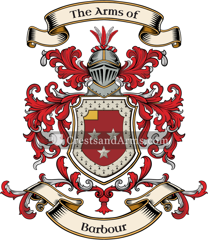 The Barbour coat of arms, drawn from the recorded blazon