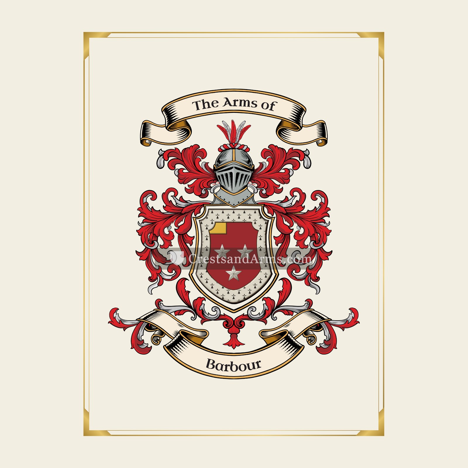 With gold border