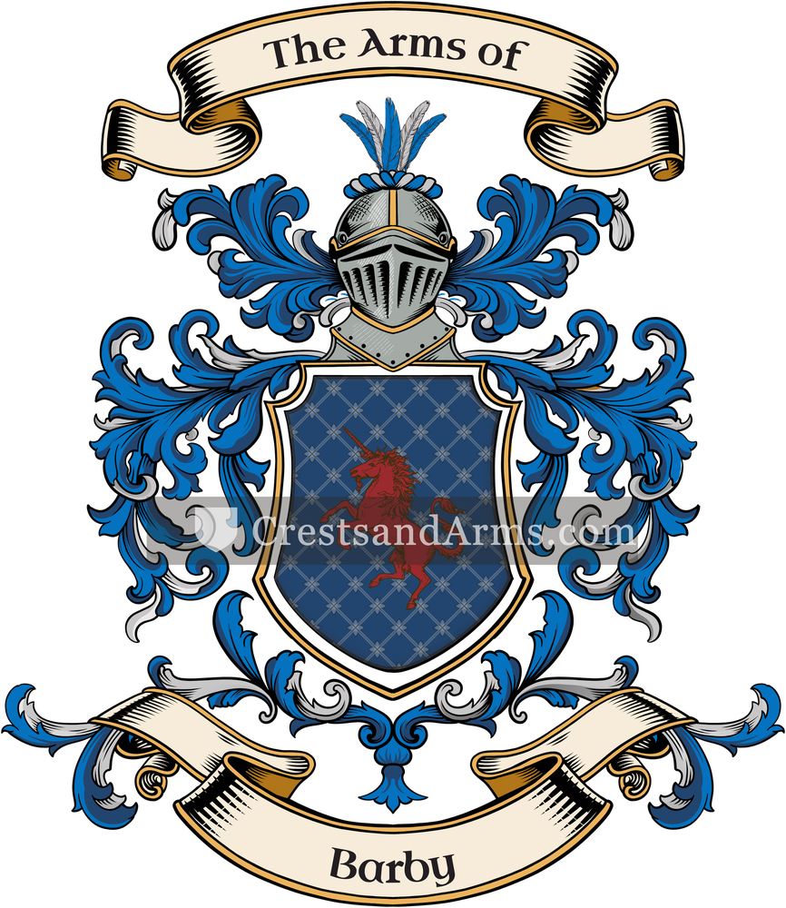 The Barby coat of arms, drawn from the recorded blazon
