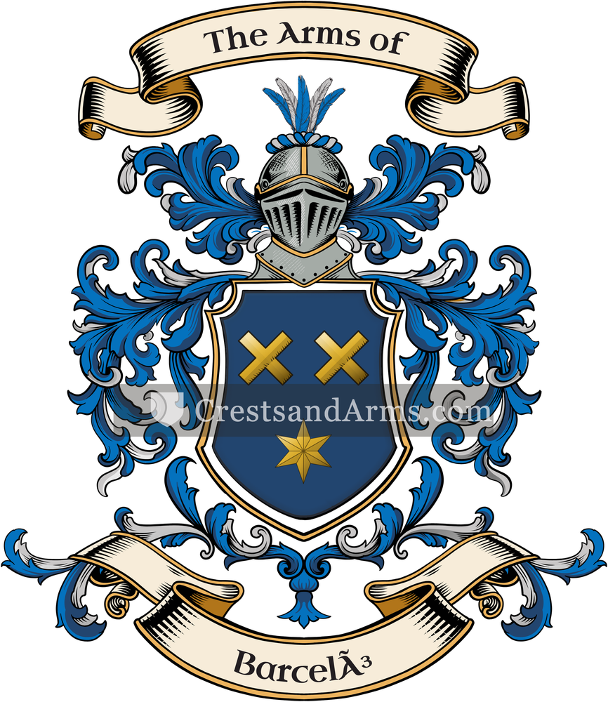 The Barceló coat of arms, drawn from the recorded blazon