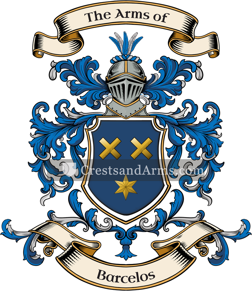The Barcelos coat of arms, drawn from the recorded blazon
