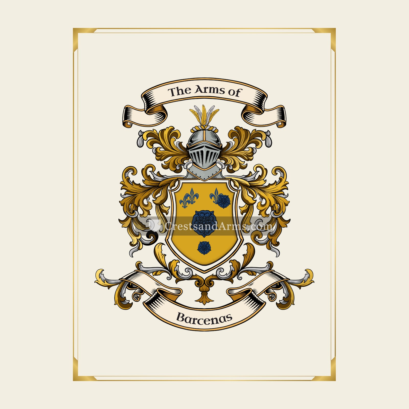 With gold border