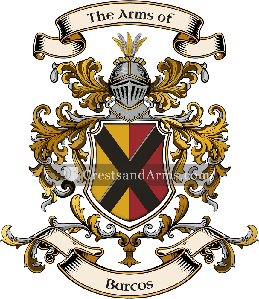 The Barcos coat of arms, drawn from the recorded blazon