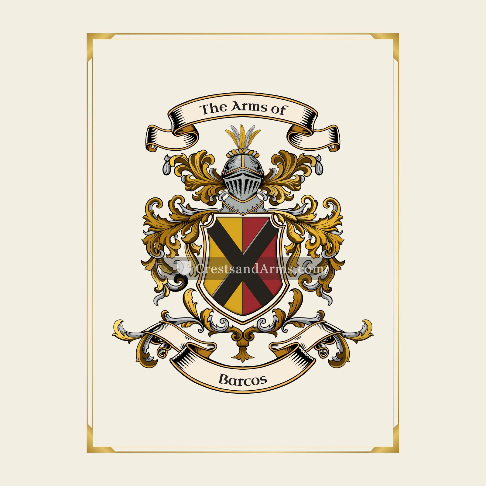 With gold border
