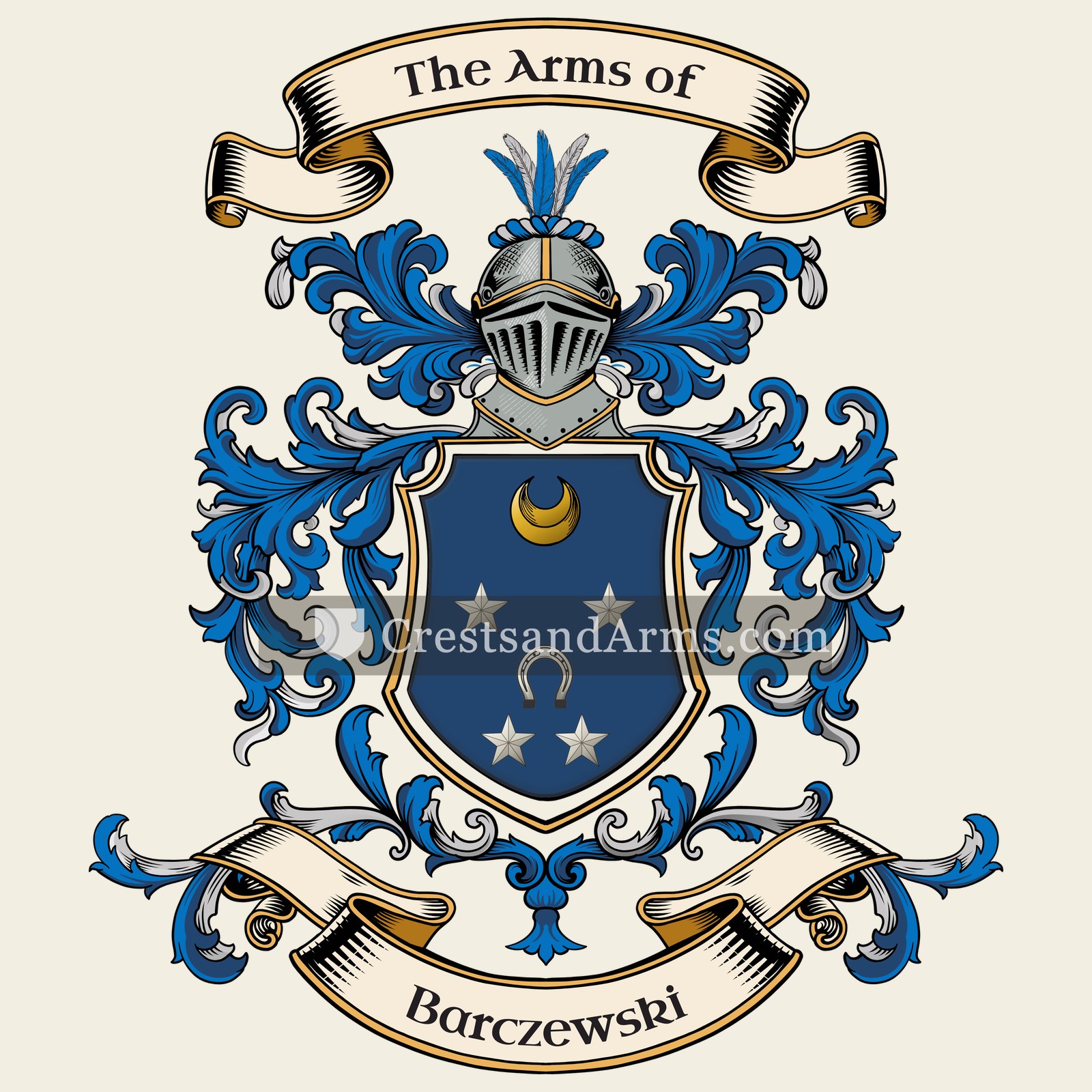 The Barczewski coat of arms, drawn from the recorded blazon