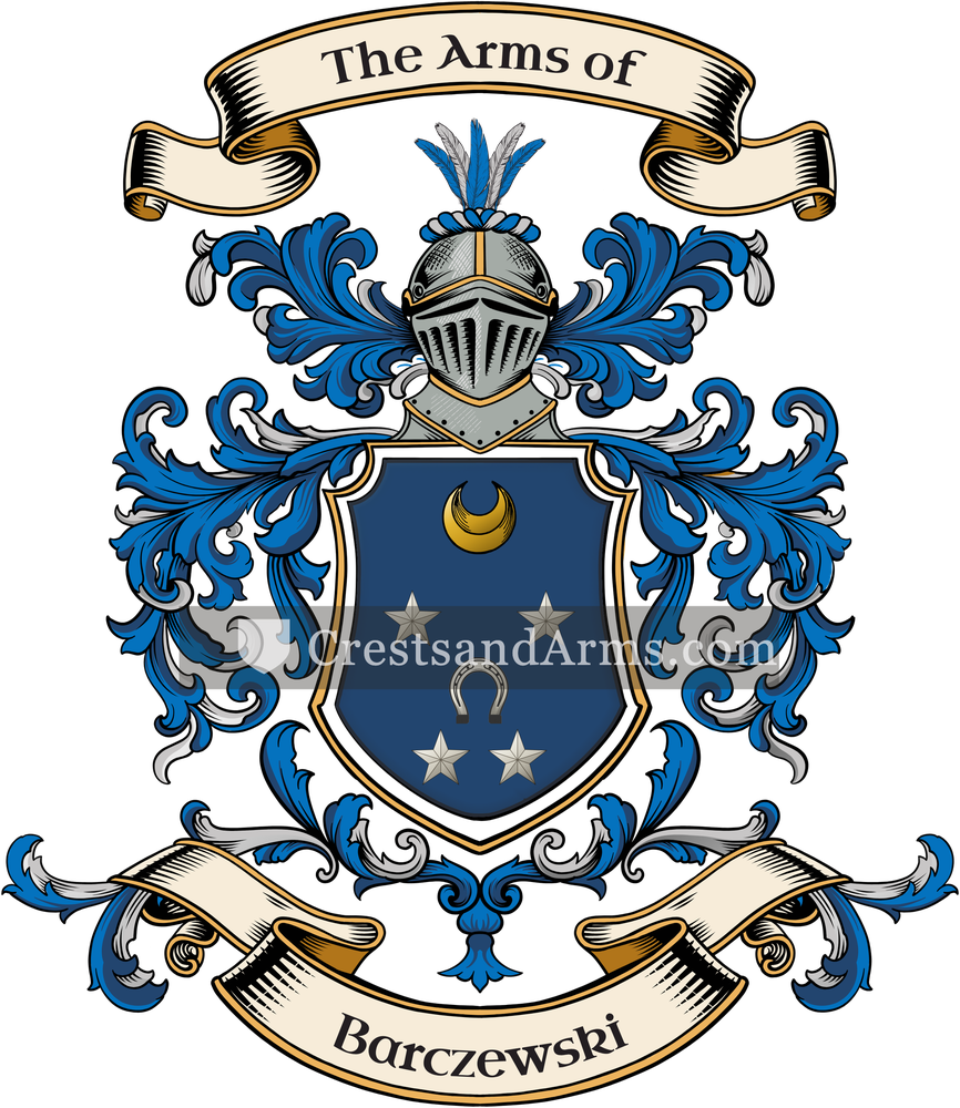 The Barczewski coat of arms, drawn from the recorded blazon