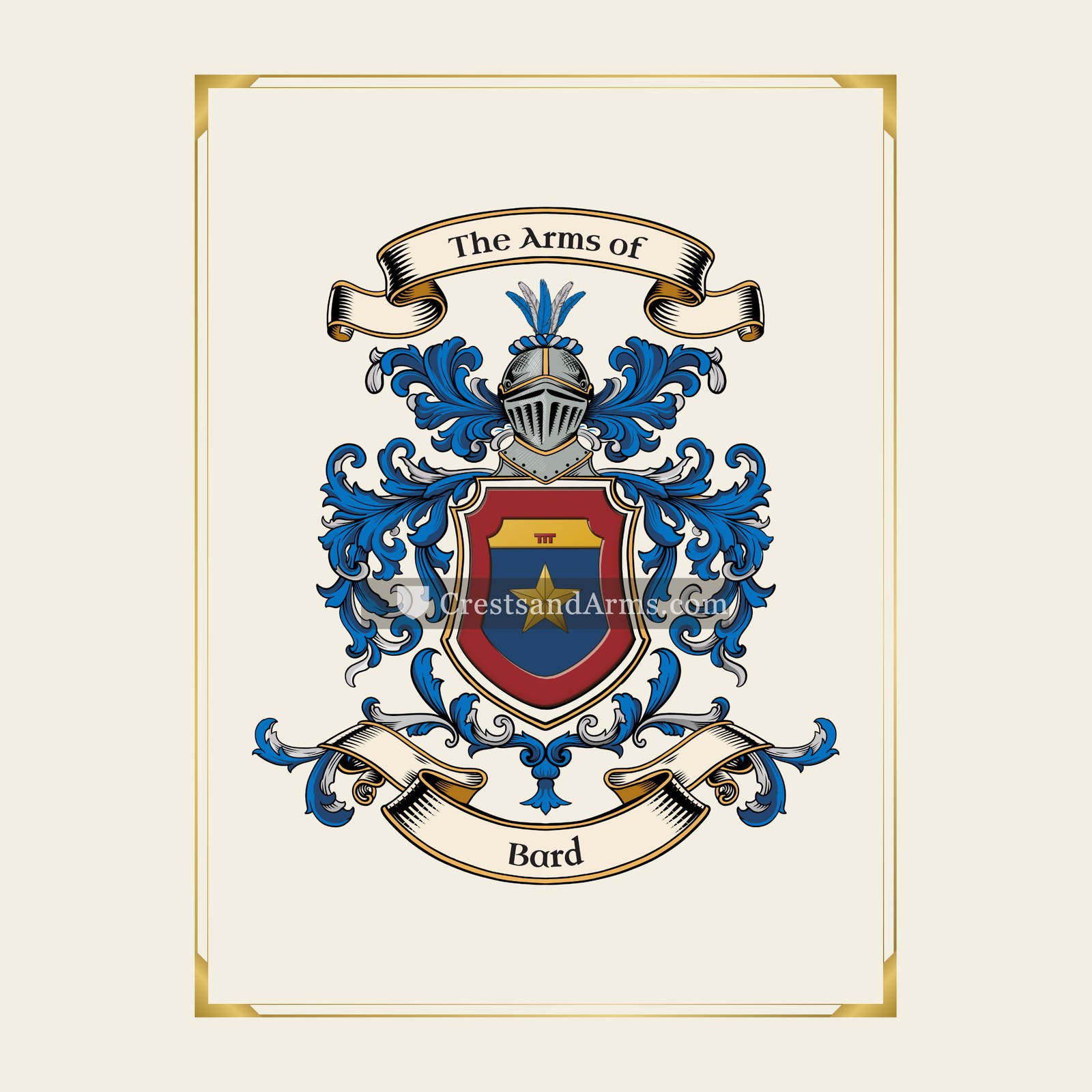 With gold border