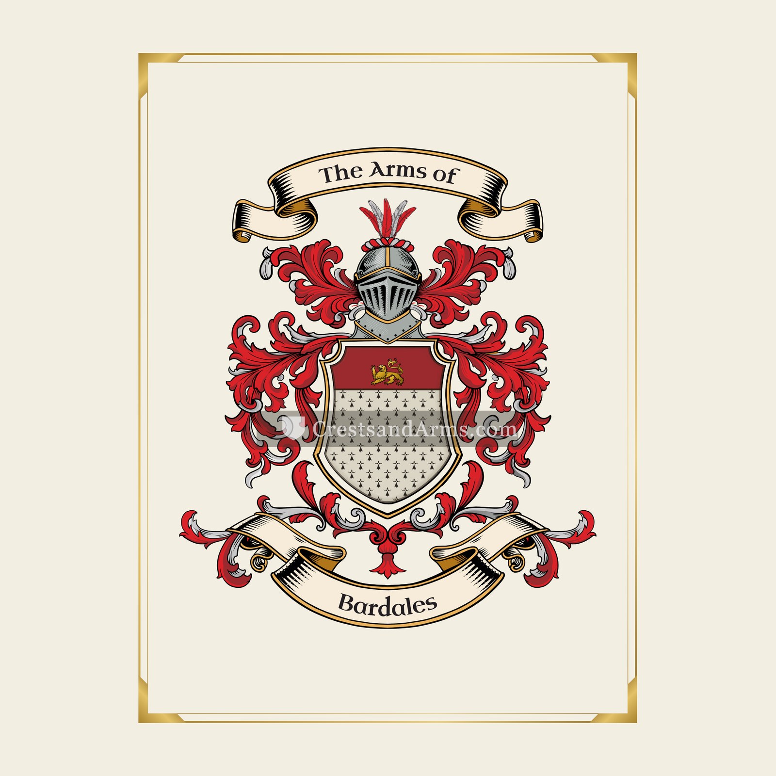 With gold border
