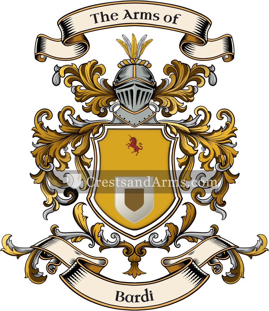 The Bardi coat of arms, drawn from the recorded blazon