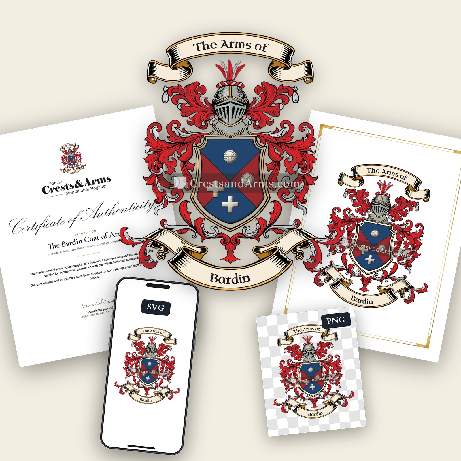 The Bardin arms on the coat of arms — digital pack
