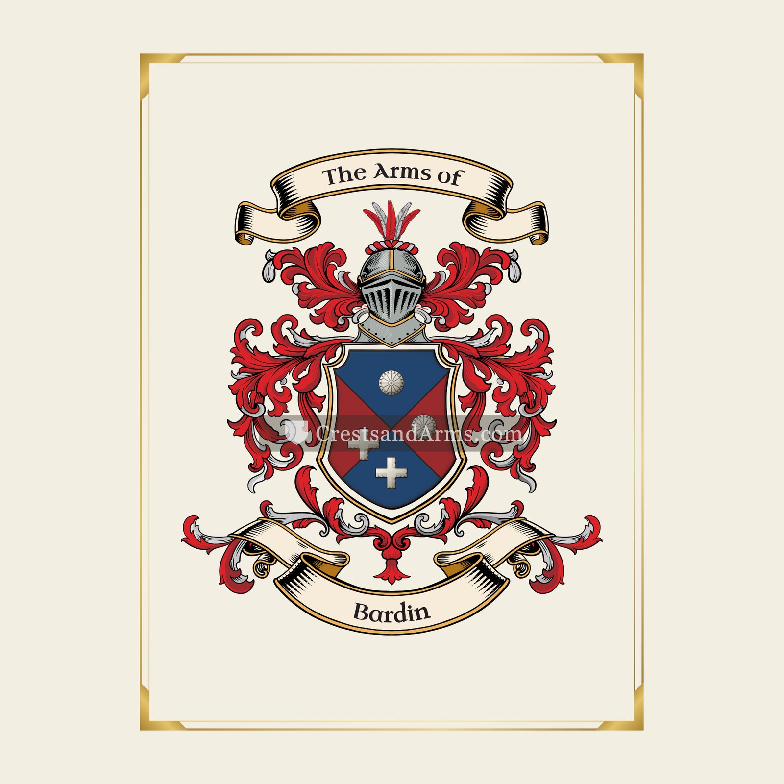 With gold border
