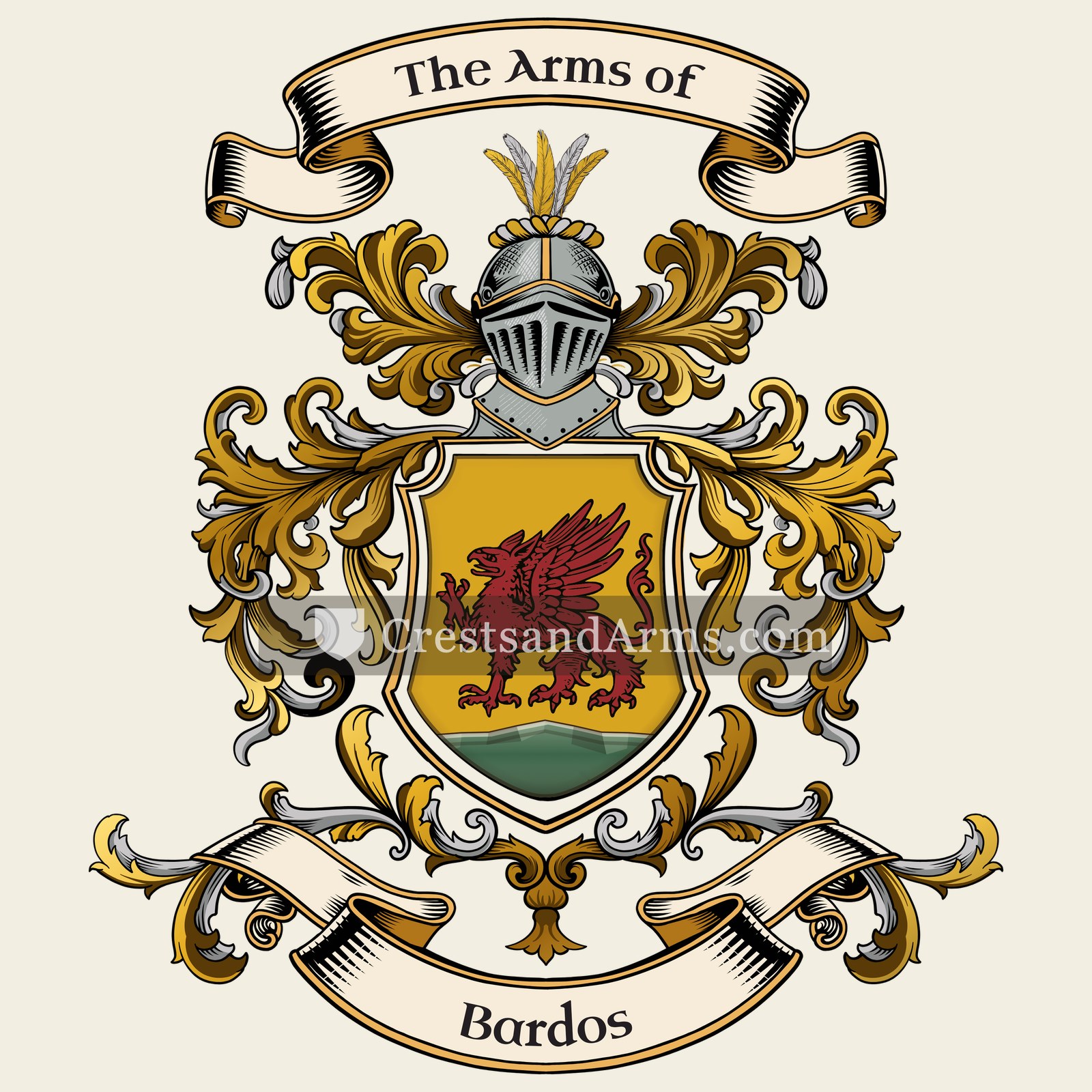 The Bardos coat of arms, drawn from the recorded blazon