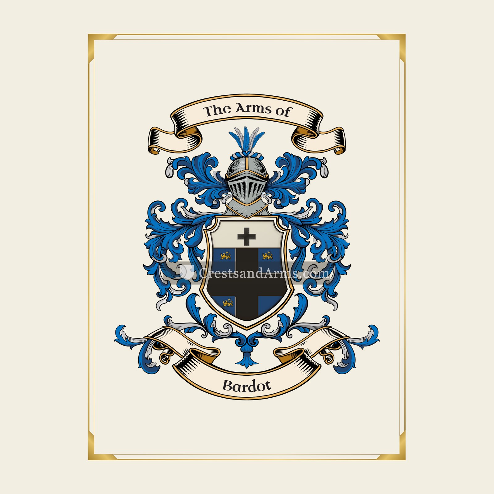 With gold border