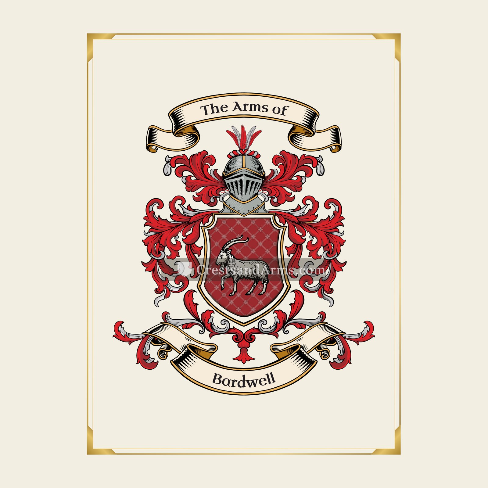 With gold border