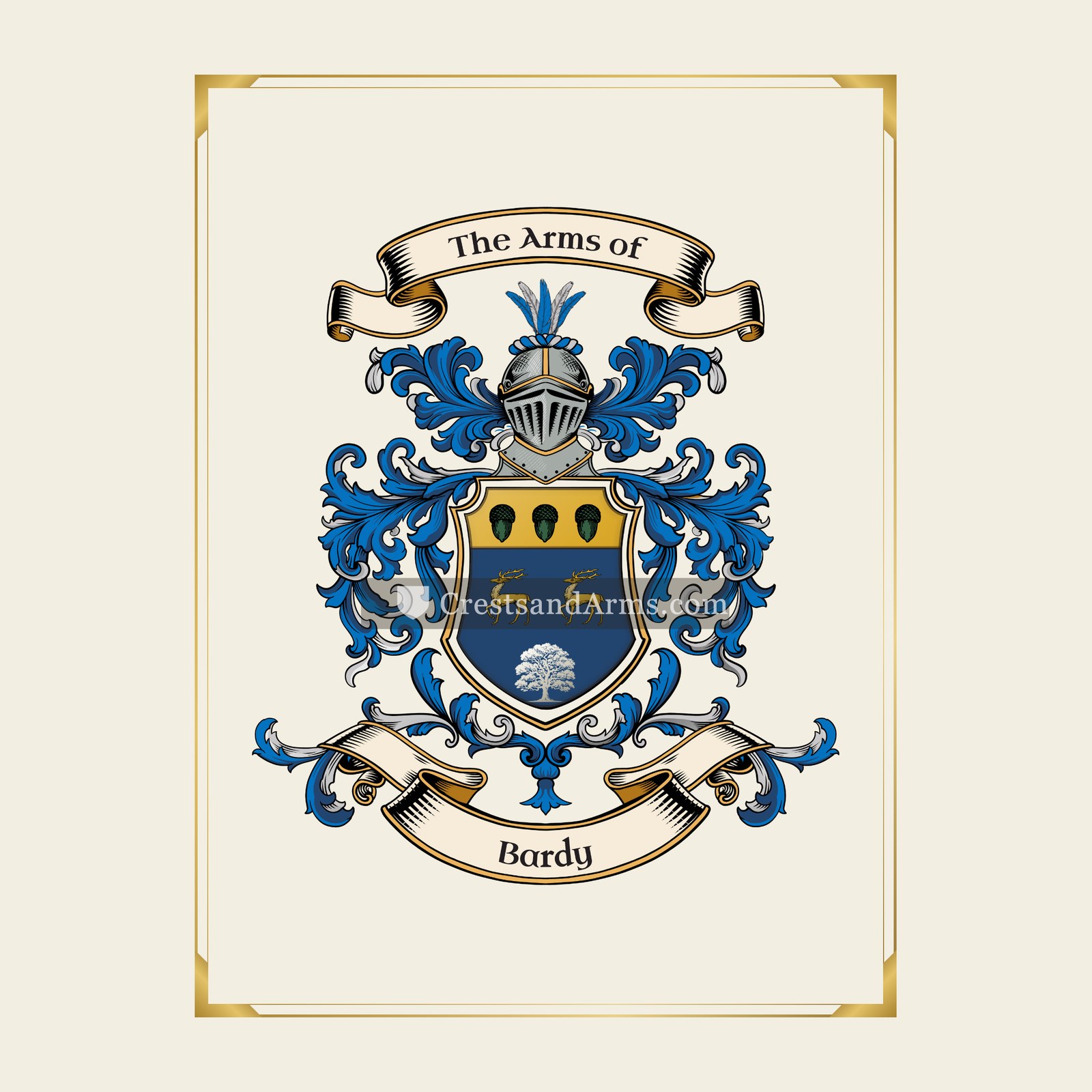 With gold border