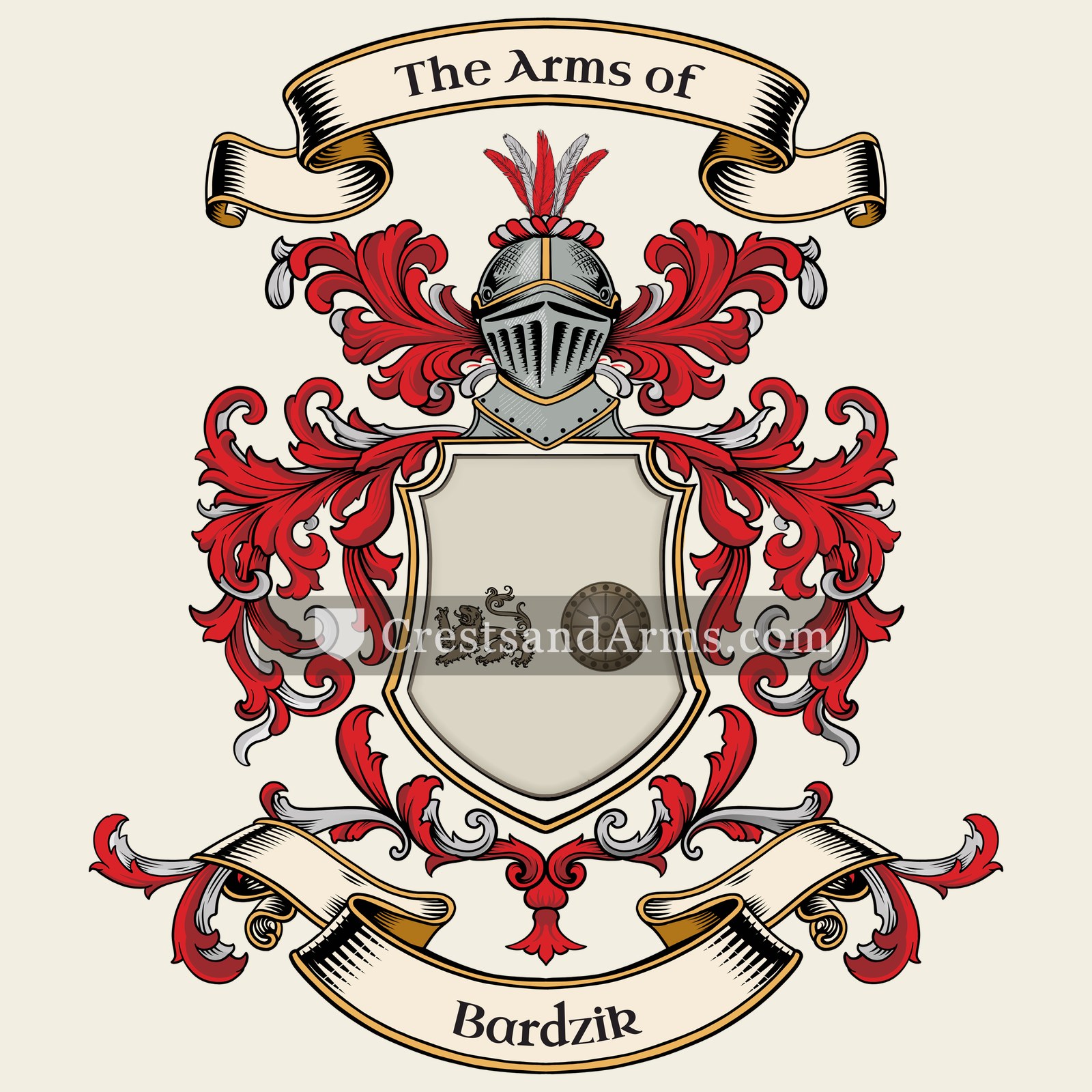 The Bardzik coat of arms, drawn from the recorded blazon