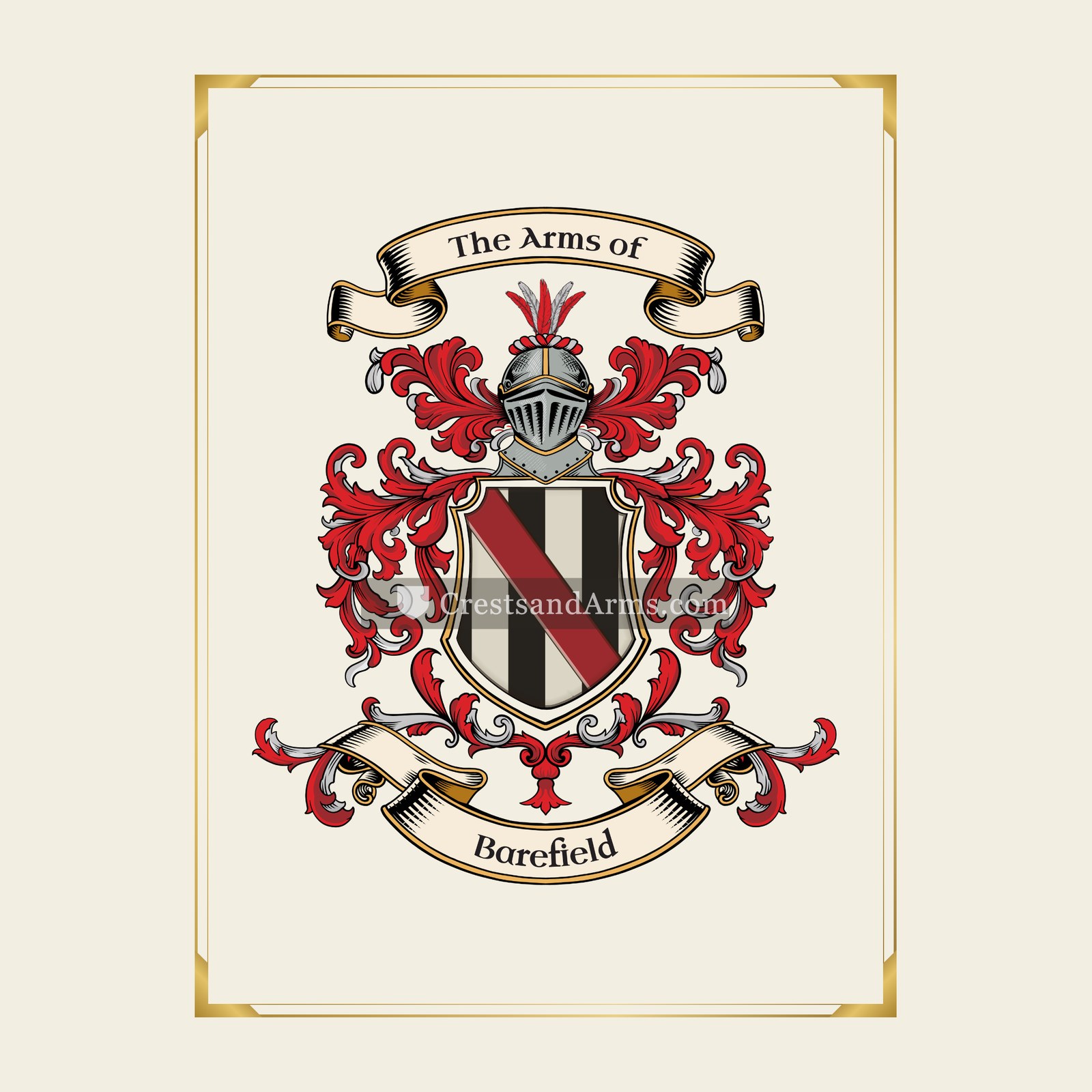 With gold border