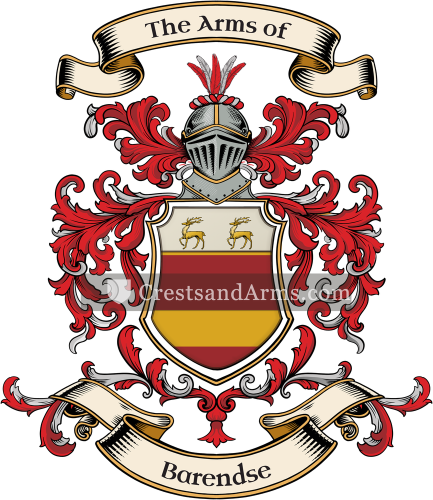 The Barendse coat of arms, drawn from the recorded blazon