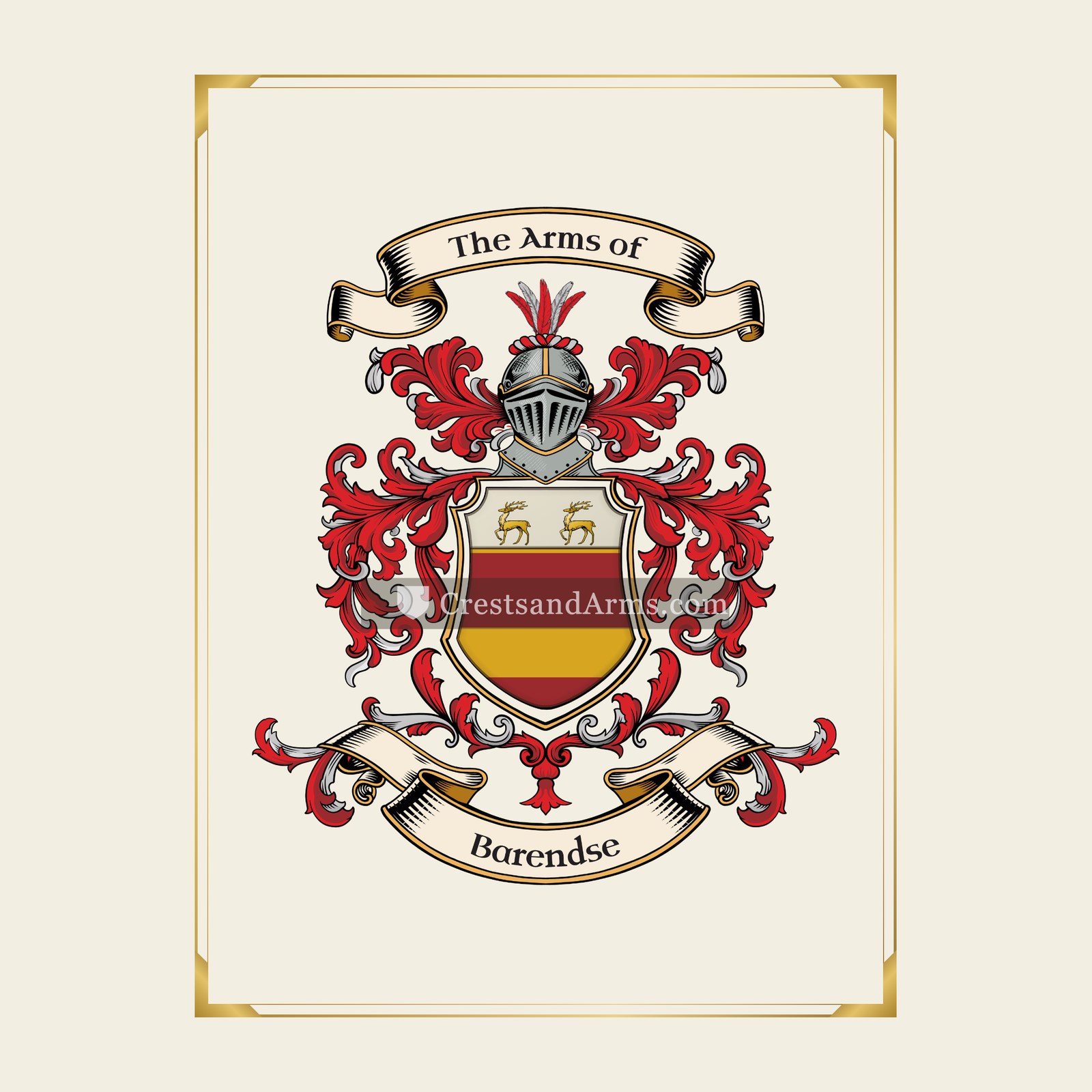 With gold border