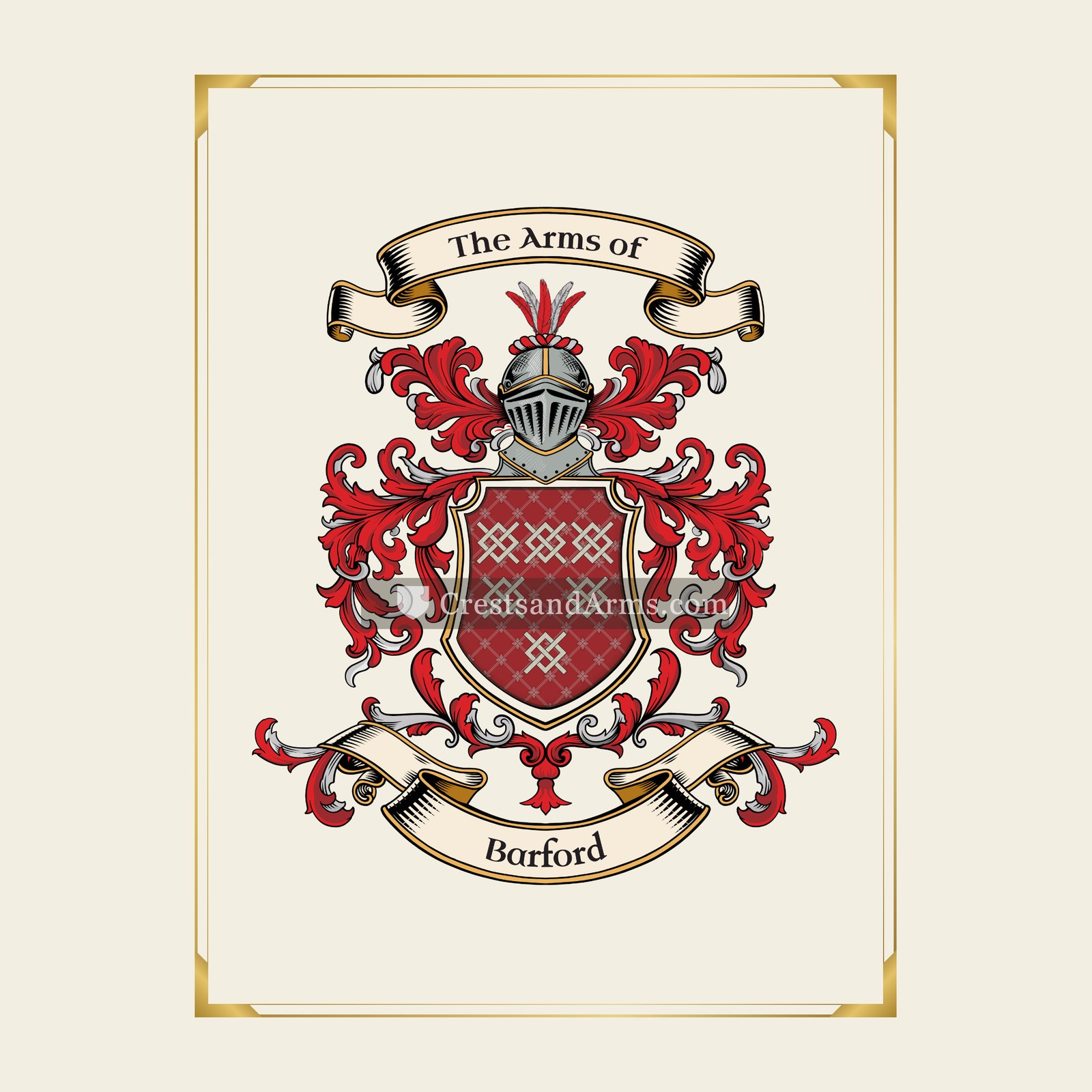 With gold border