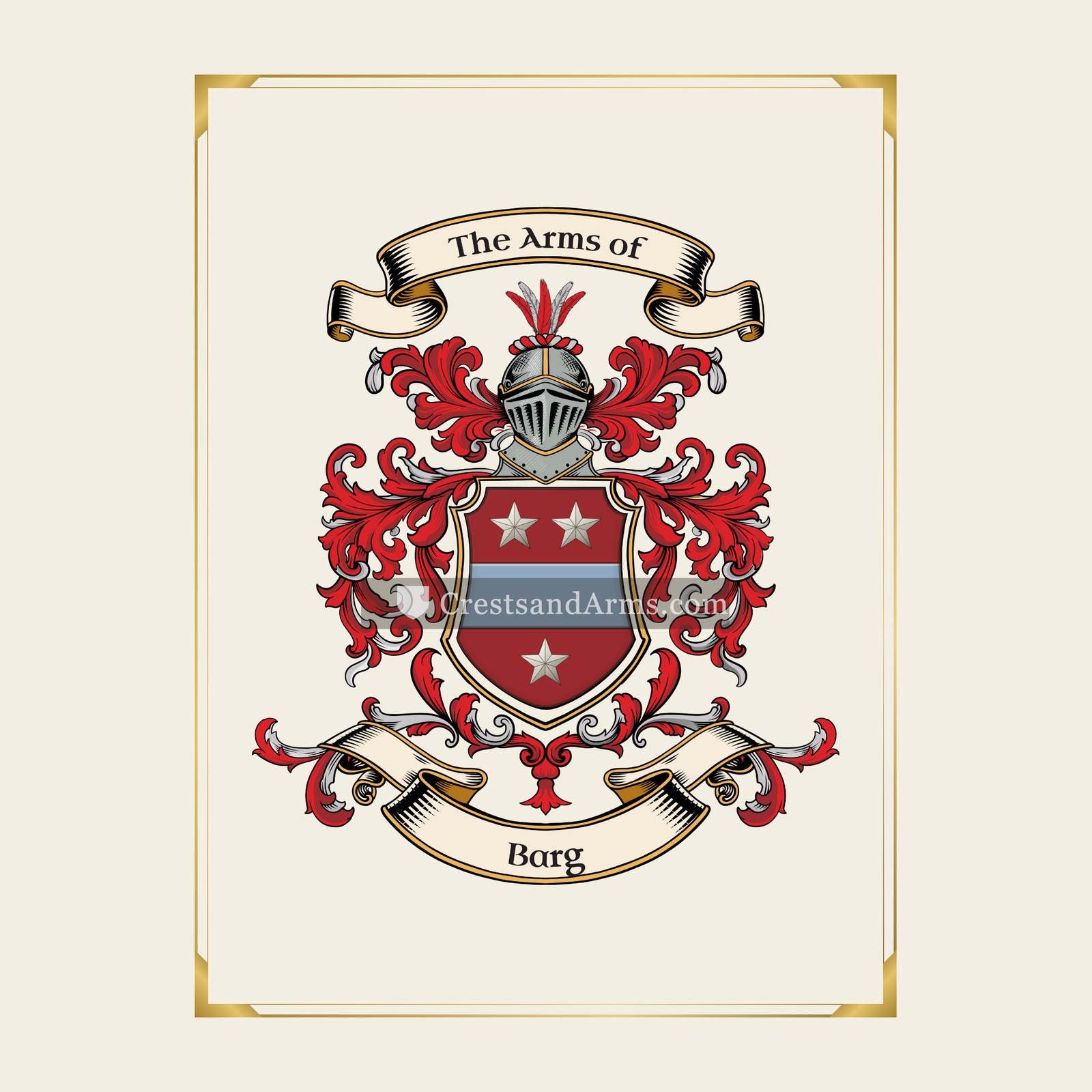 With gold border