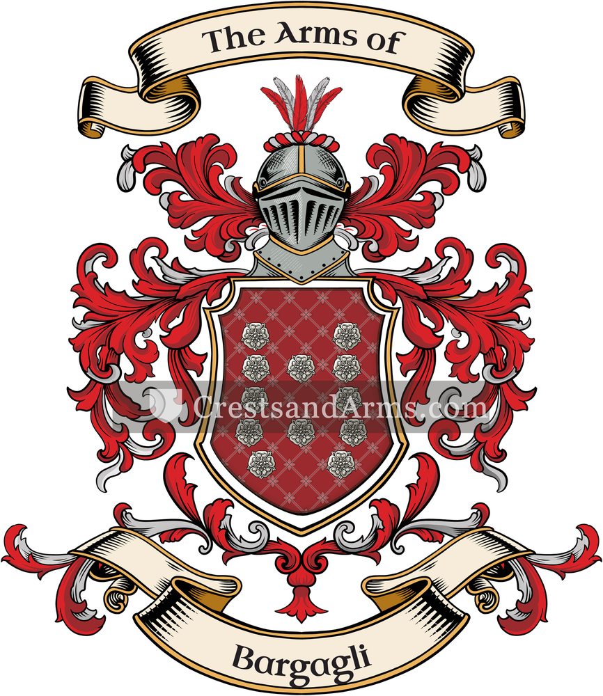 The Bargagli coat of arms, drawn from the recorded blazon