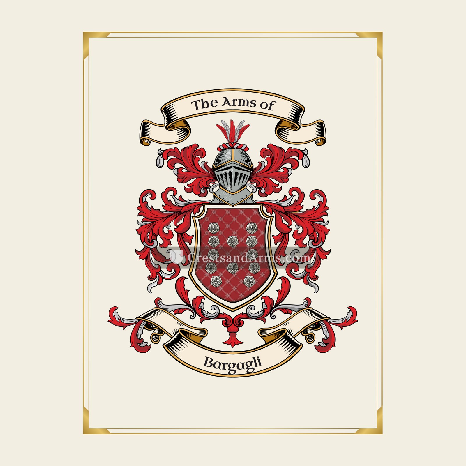 With gold border