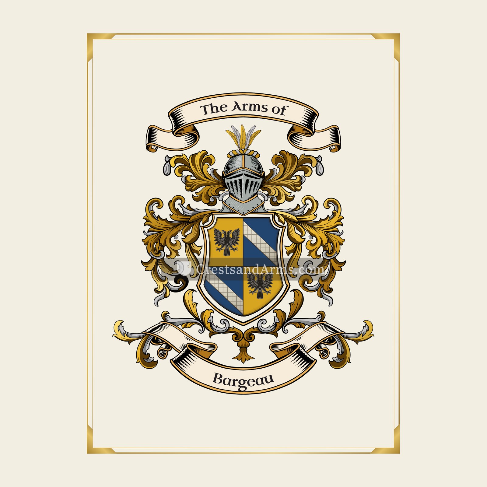 With gold border