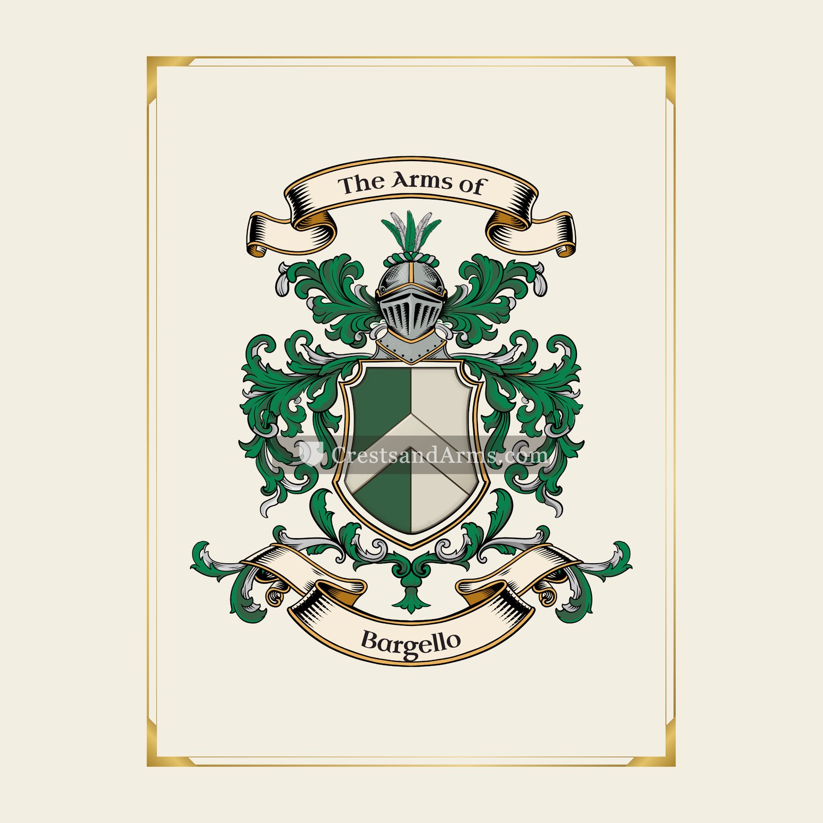 With gold border