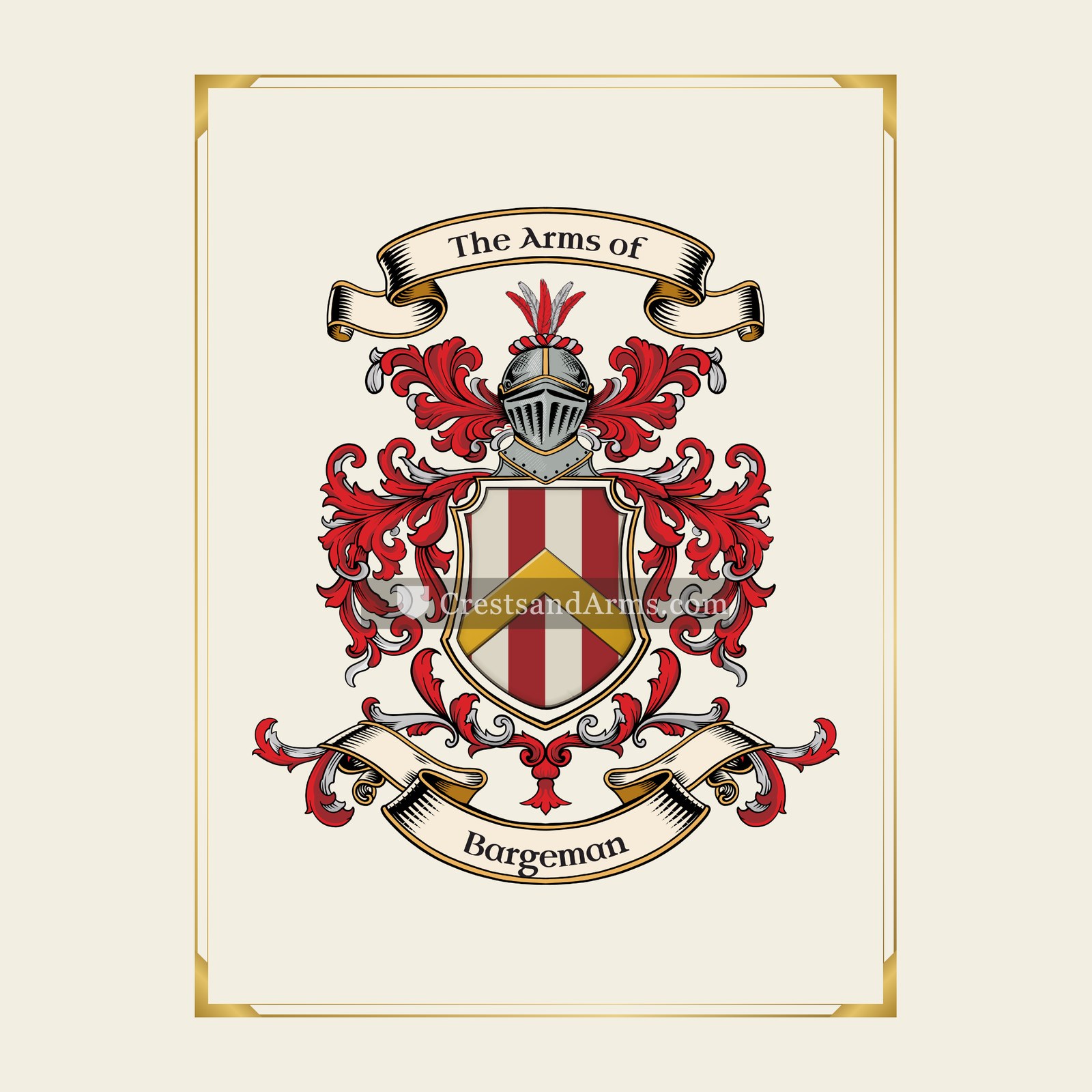 With gold border