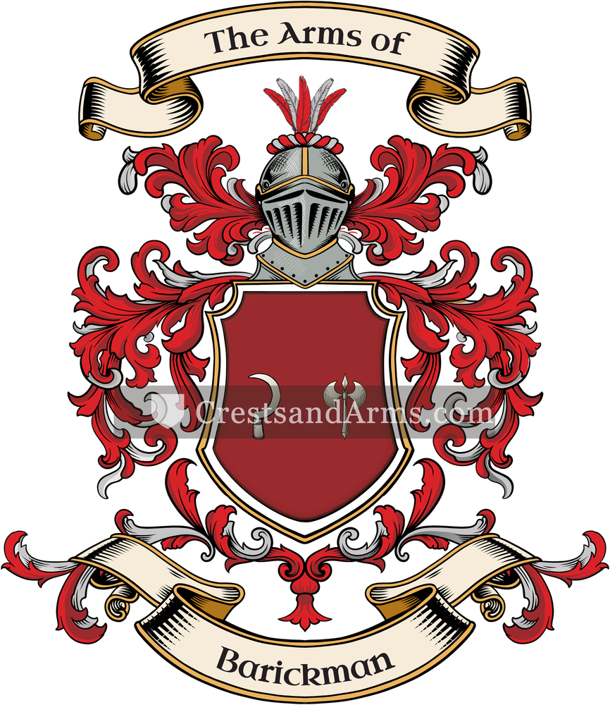 The Barickman coat of arms, drawn from the recorded blazon