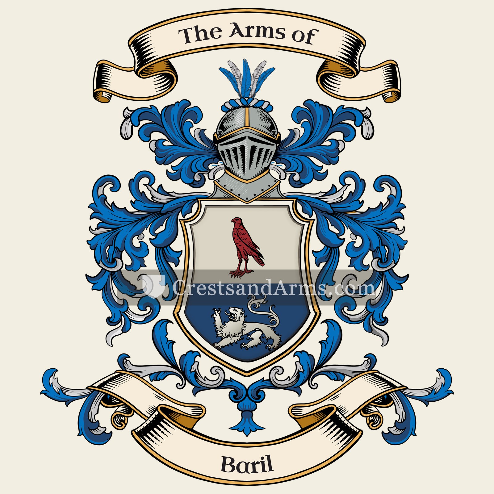 The Baril coat of arms, drawn from the recorded blazon