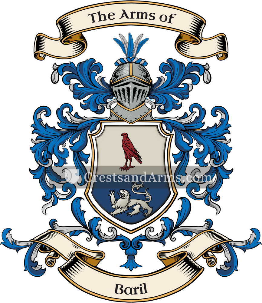 The Baril coat of arms, drawn from the recorded blazon