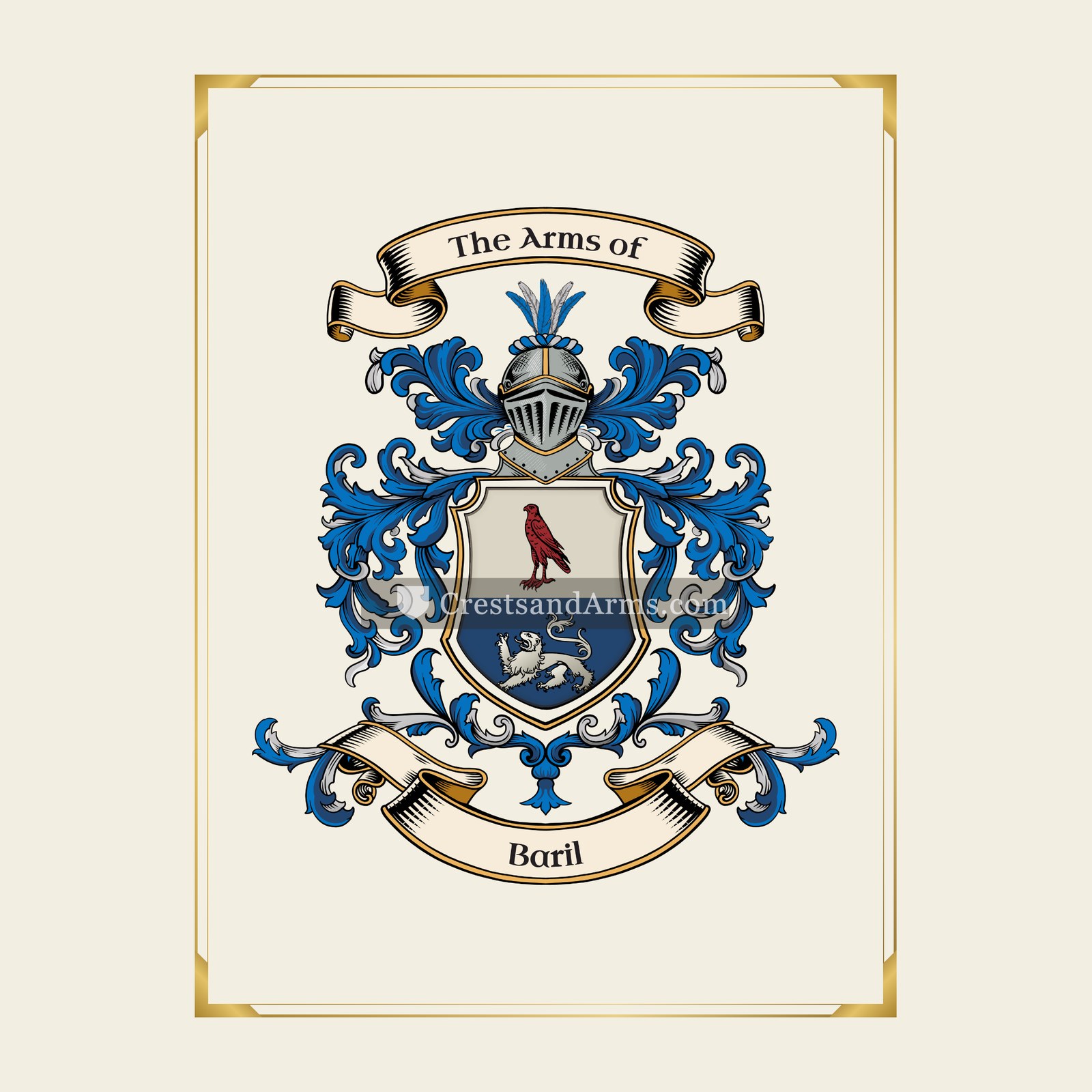 With gold border
