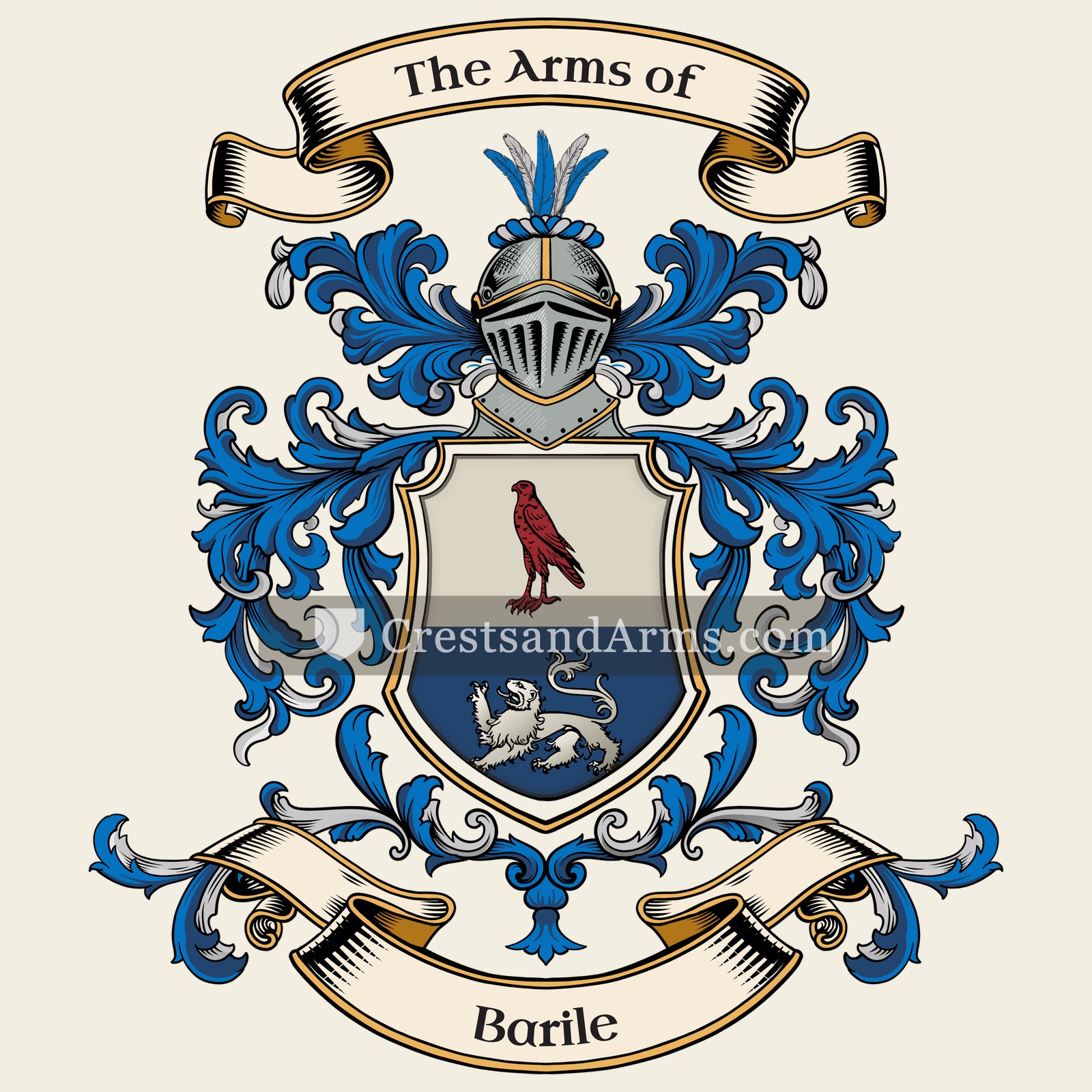 The Barile coat of arms, drawn from the recorded blazon